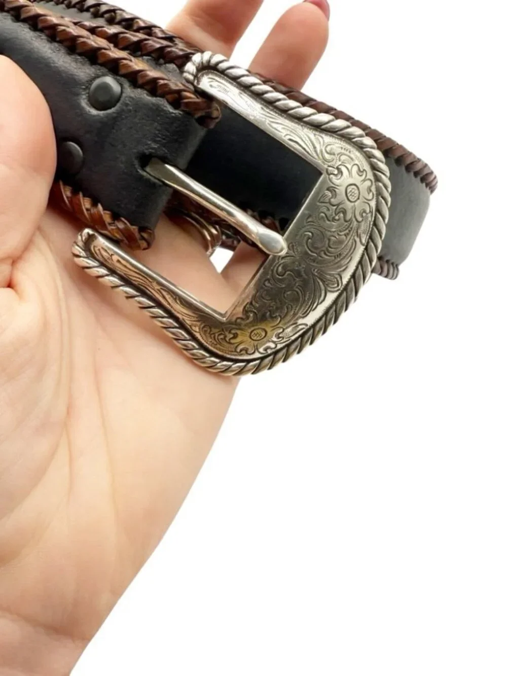 Nocona Women’s Leather‎ Braided Western Cowgirl Belt size 38